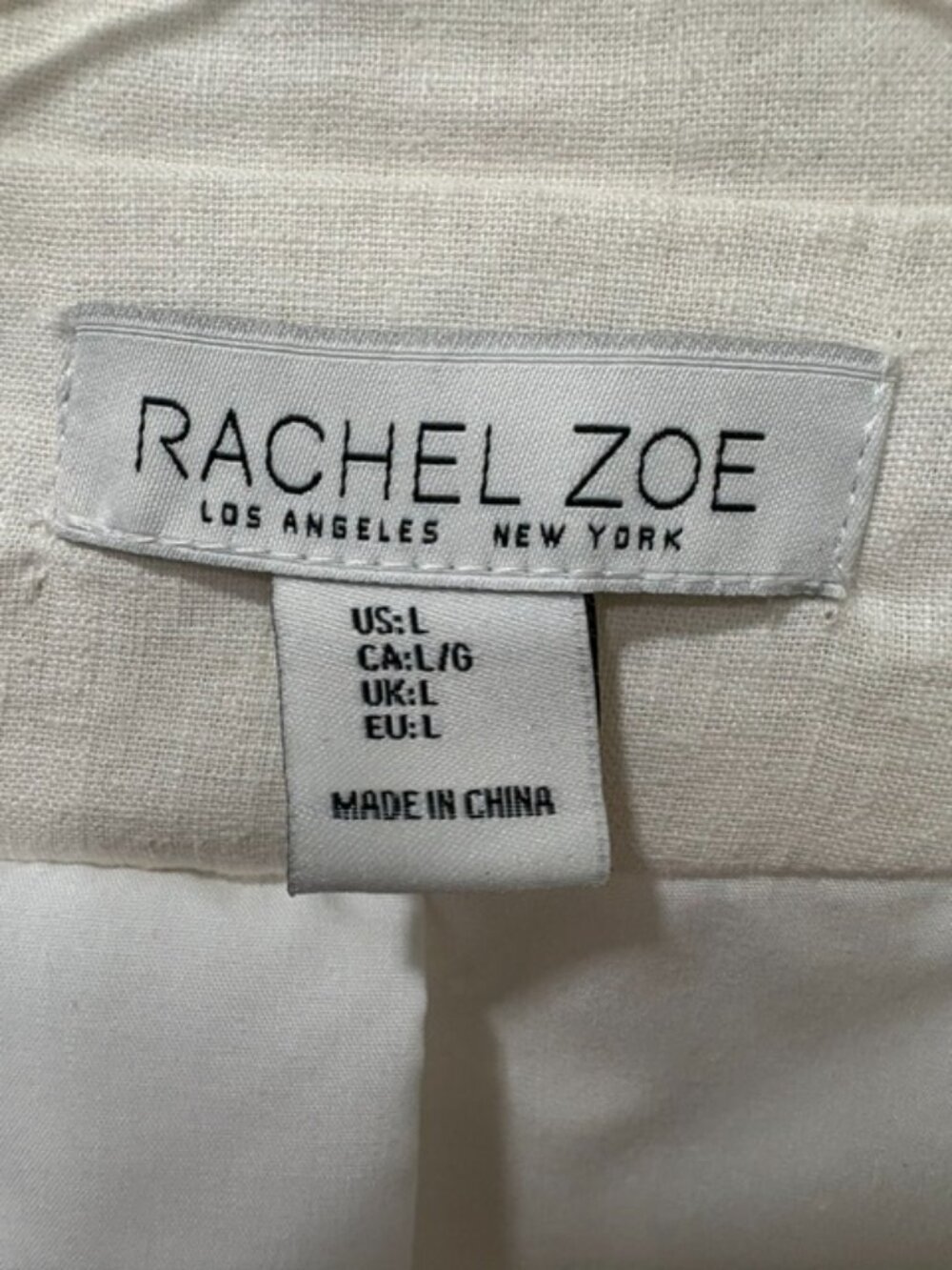 Rachel Zoe Ivory Linen Cotton Boyfriend Blazer Size L - Picture 7 of 9